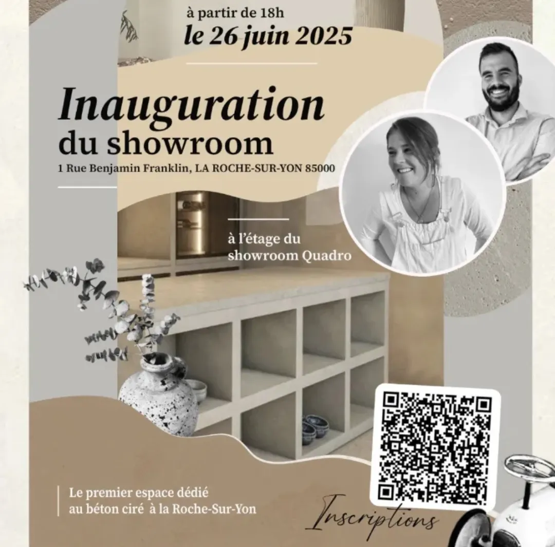 LG MATIÈRES ouvre son showroom béton ciré à La Roche-sur-Yon chez QUADRO